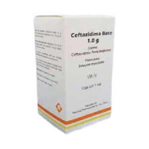 Ceftazidima base 1gr. Vial 20mL. Polvo Para Solución Inyectable